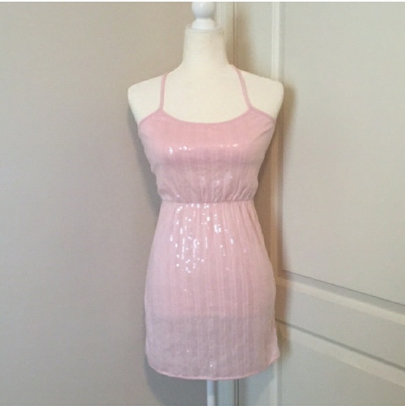 Aeropostale Dresses & Skirts - Aeropostale Pink Sequined Cinch Waist Dress